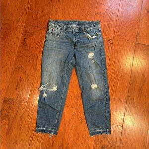 Distressed Blue Jeans